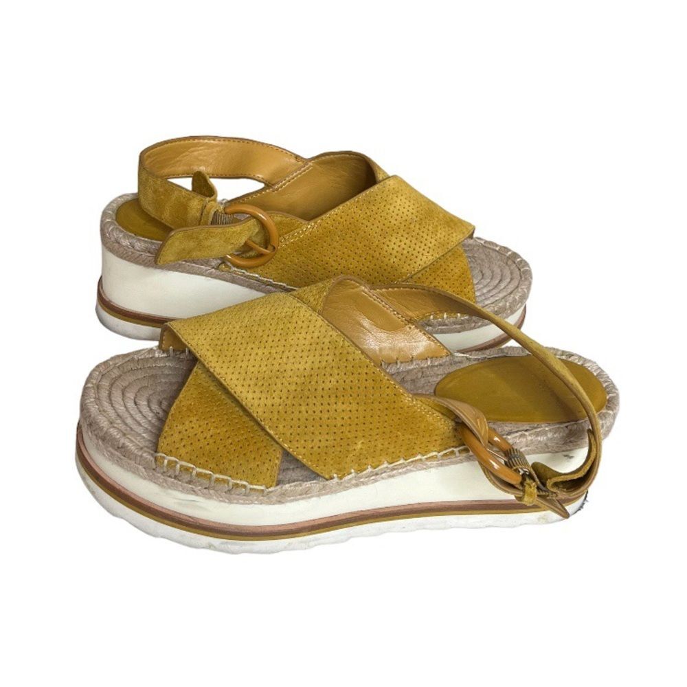 MARC FISHER Platform Sandals Glenna Suede Perforated Slingback Womens Size 8 M - Picture 2 of 9